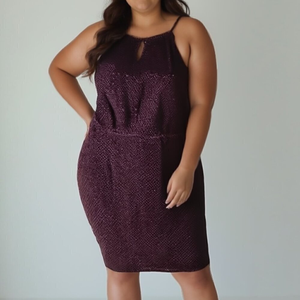 ❤️BANANA REPUBLIC Elegant Purple Patterned Women's Dress M